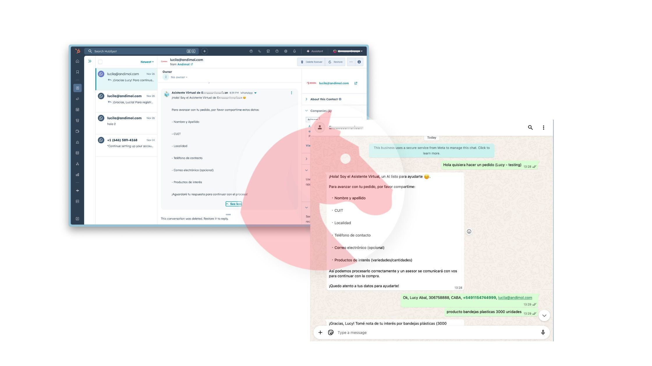 Andimol Customer Agent in Whatsapp